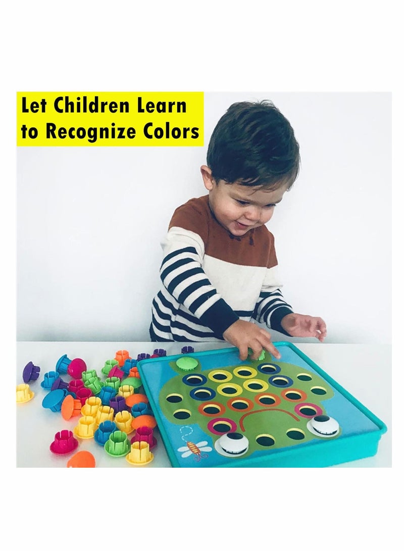 Toddler Crafts Puzzles Set, on Art Toys for Preschool Boys Girls, Early Developmental Activities Game, 10 Pictures and 46 ons, with a Box Easy to Storage  - Image 3