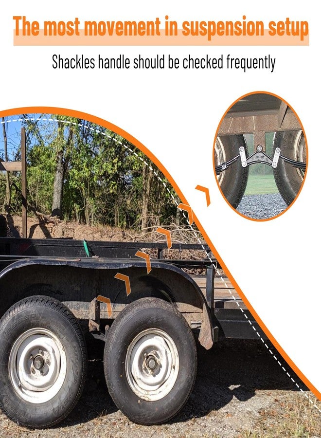 Racewill 2 Packs Tandem Axle Trailer Shackles Kit: Trailer Shackles with Trailer Shackle Bolts, 2-5/8" Trailer Shackle Straps (262), Used On Dual-Axle Systems And All Triple-Axle Systems - Image 3