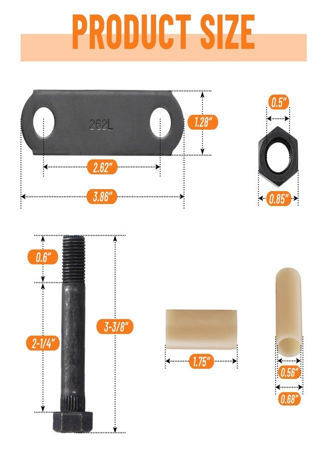 Racewill 2 Packs Tandem Axle Trailer Shackles Kit: Trailer Shackles with Trailer Shackle Bolts, 2-5/8" Trailer Shackle Straps (262), Used On Dual-Axle Systems And All Triple-Axle Systems - Image 4