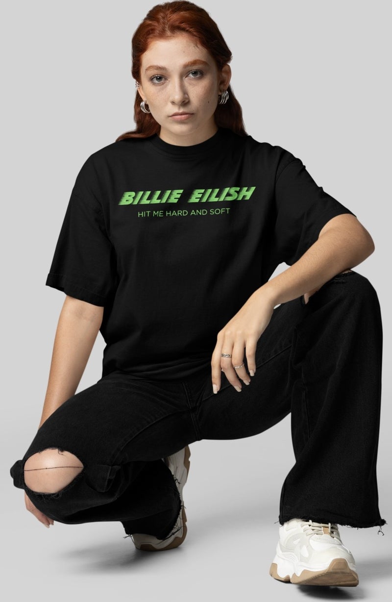Fuddy Moda Fuddy Fashion Oversize Billie Eilish Album Cover Back Printed Unisex T-Shirt - Image 4