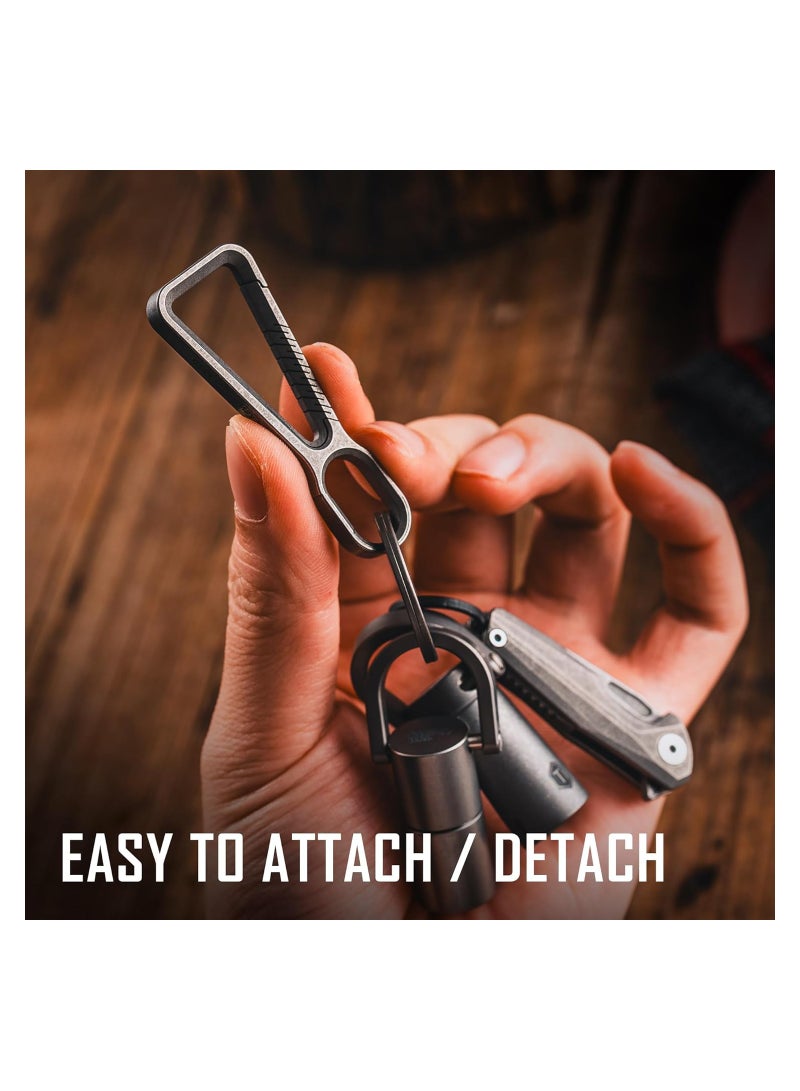 Excefore Titanium EDC Keychain Clip with Bottle Opener, Quick Release Carabiner Key Ring Holder for Men - Image 2