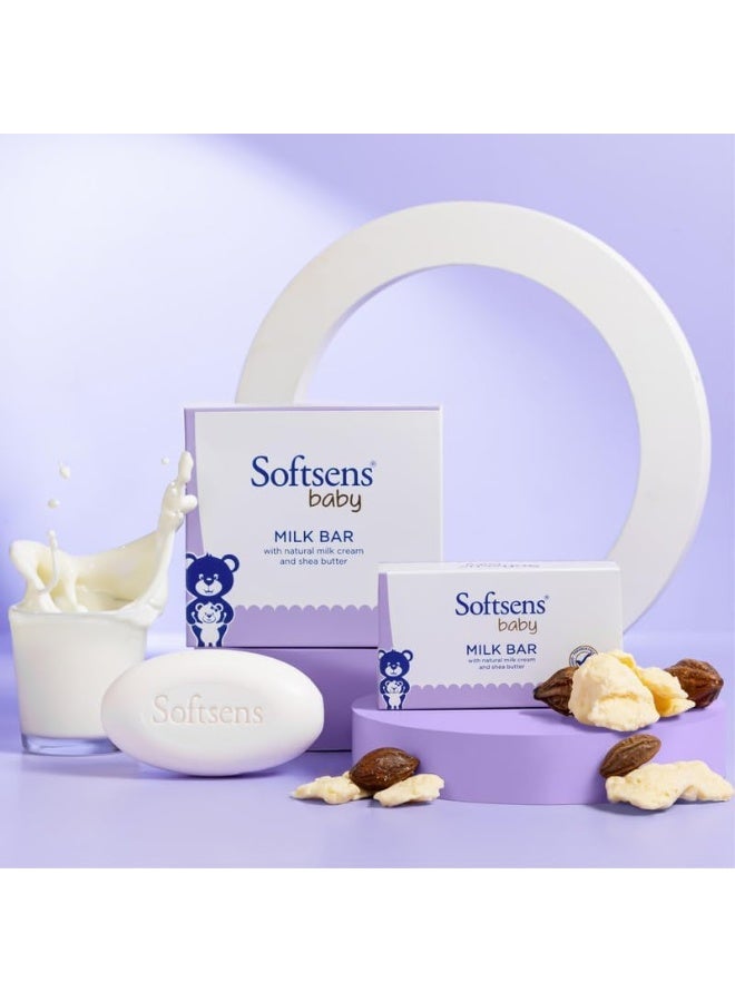Softsens Baby Soap - Milk Bar Soap with Natural Milk Cream & Shea Butter, 100gx3 (Pack of 3, 9 Soaps) - Image 5