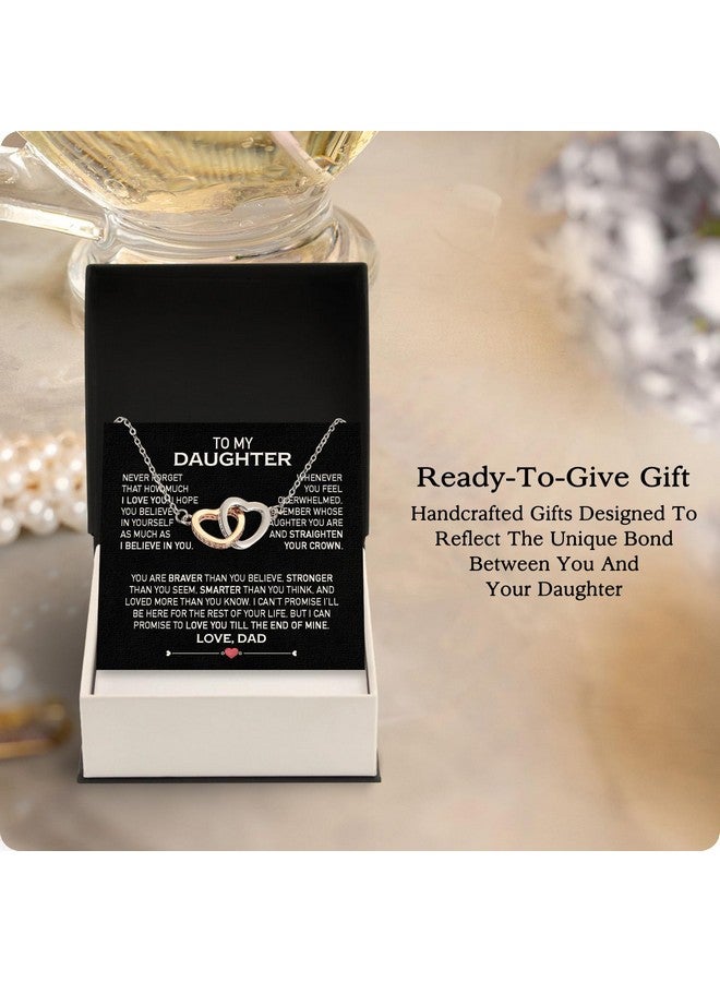 Larvincy To My Daughter Necklace From Dad With Heartfelt Message & Elegant Box, Valentines Gifts For Daughter From Father, Jewelry Gift From Daddy for Birthday, Graduation & More - Image 1
