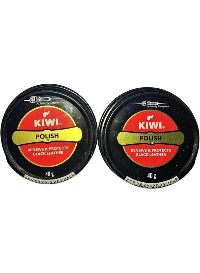 Kiwi Shoe Polish Black 40g Twin Pack - Image 1