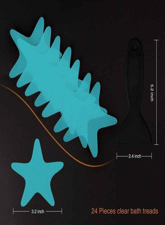 Secopad Anti Slip Shower Stickers Safety Bathtub Strips Adhesive Decals with Premium Scraper (Blue) - Image 4