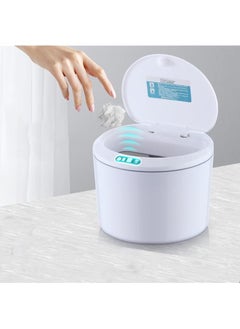 Smart Trash Can Desktop Smart Sensor Trash Bin Automatic Waste Bin For Kitchen Bathroom Car Intelligent Garbage Bucket With Usb Cable（3L）