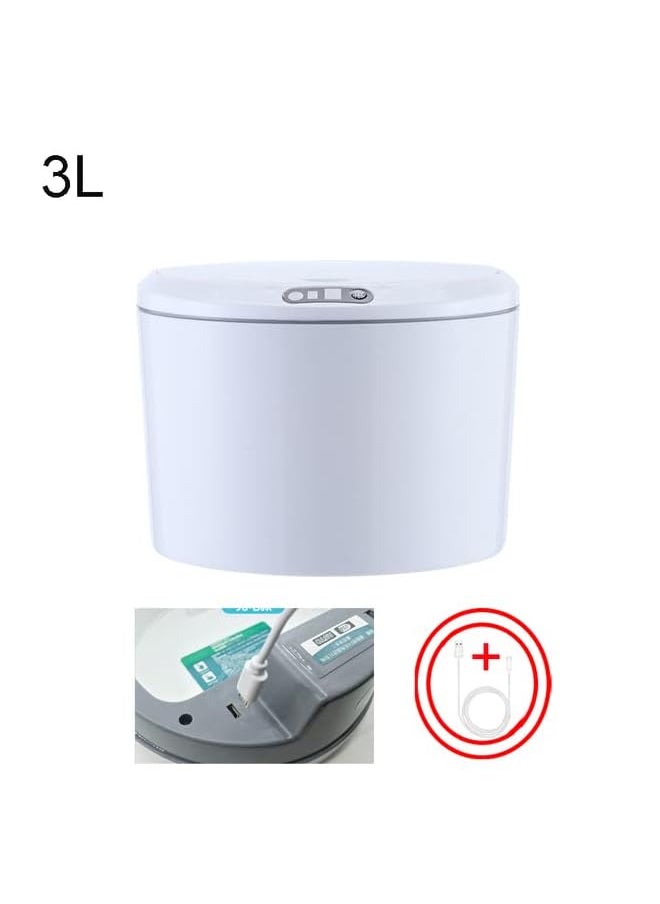 erorex - Smart Trash Can Desktop Smart Sensor Trash Bin Automatic Waste Bin For Kitchen Bathroom Car Intelligent Garbage Bucket With Usb Cable（3L） - Image 1