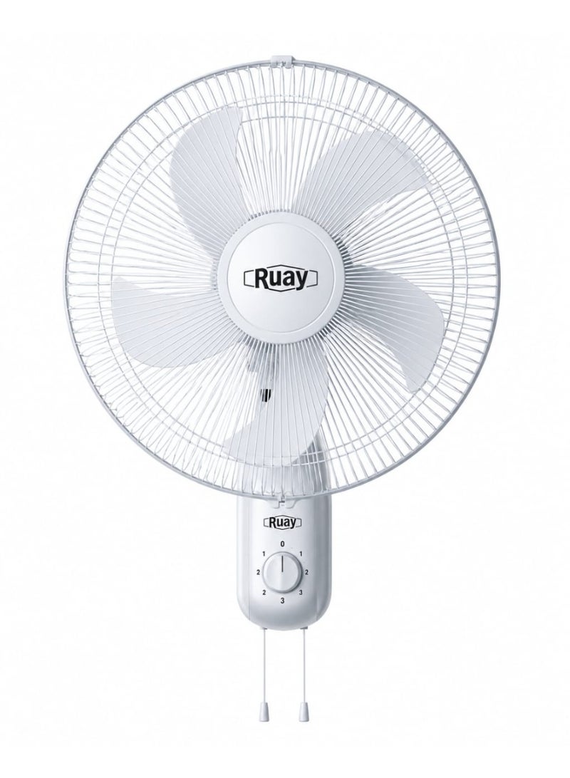 Ruay Ruavy RA58 16-Inch Wall Fan | 3-Speed Oscillating Wall Mounted Cooling Fan - Image 1