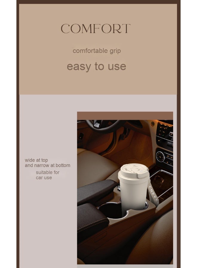 آنا أكواب قهوة وماء مزدوجة بسعة كبيرة مع مصاصة مصنوعة من الفولاذ المقاوم للصدأ 316 للاستخدام في السيارة - Image 4