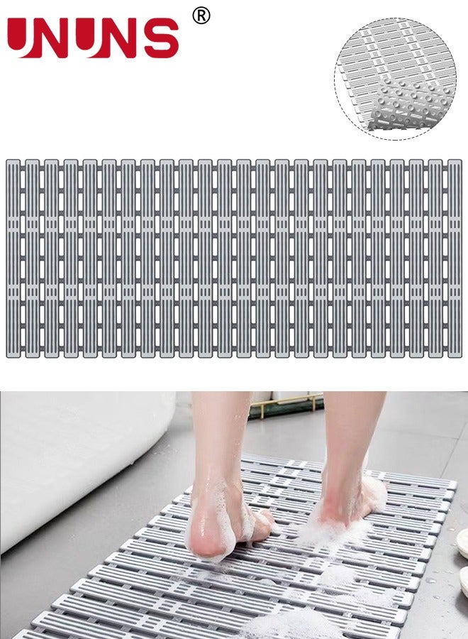 UNUNS Bathtub Shower Mat,Anti Slip Shower Mat With Suction Cups And Drain Holes,Rectangular Bathtub Mat For Bathroom,15.7x35.4inch - Image 1