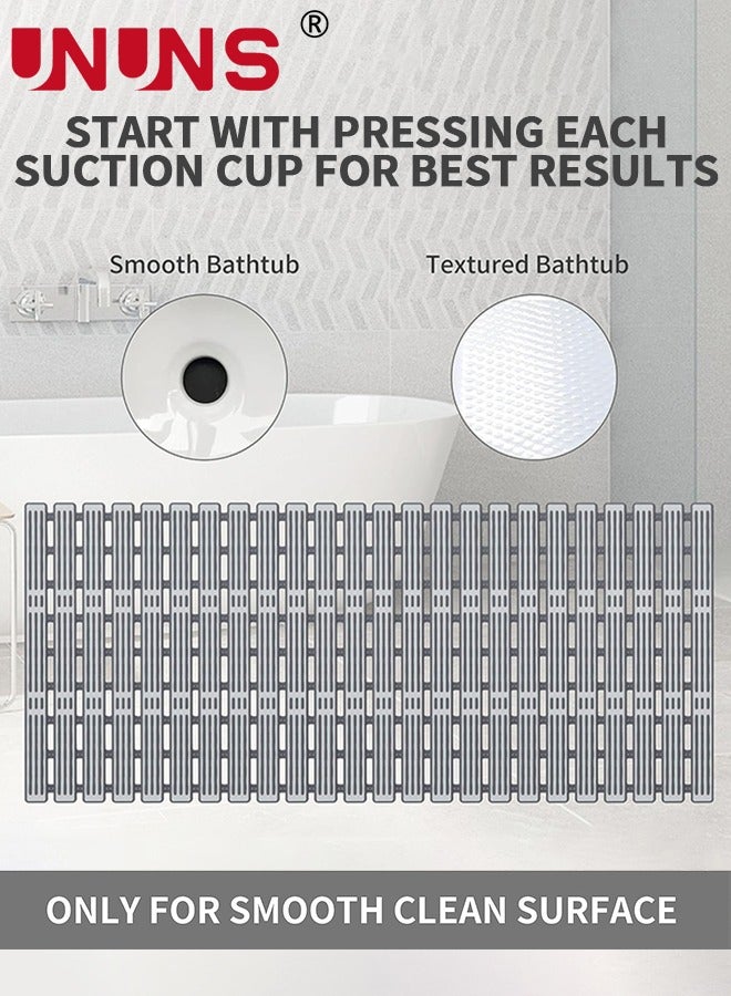 UNUNS Bathtub Shower Mat,Anti Slip Shower Mat With Suction Cups And Drain Holes,Rectangular Bathtub Mat For Bathroom,15.7x35.4inch - Image 3