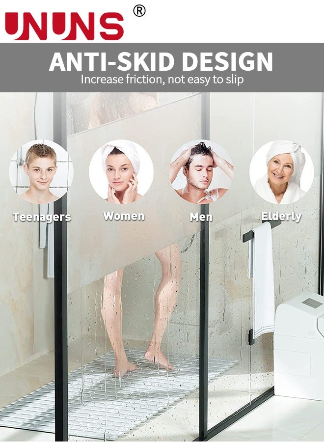 UNUNS Bathtub Shower Mat,Anti Slip Shower Mat With Suction Cups And Drain Holes,Rectangular Bathtub Mat For Bathroom,15.7x35.4inch - Image 4