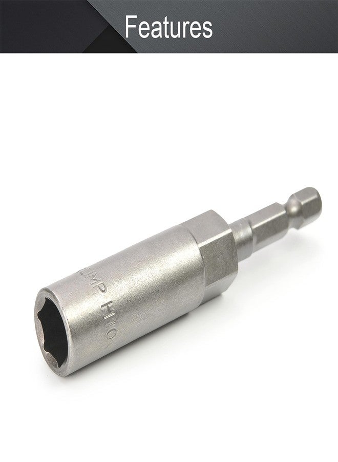 اتول مارت 5 قطع من مثقاب تثبيت الصواميل من يوتول مارت، مقاس 1/4 بوصة، ساق سداسية سريعة التغيير، مقاس 10 مم، متري، بدون مغناطيسي، الطول: 80 مم - Image 3