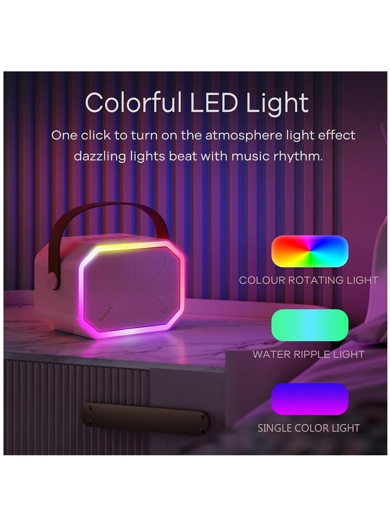 Portable Karaoke Machine, Bluetooth 5.3,Karaoke Speaker with 2 Wireless Mics, LED Lights, Magic Sound, Large Capacity Battery, Family Home Party Birthday Gift, Kids Gift for Girls Boys, Pink - Image 3