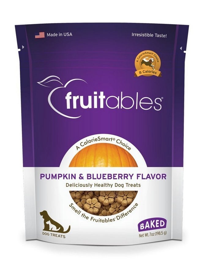 Fruitables - Fruitables Pumpkin & Blueberry Crunchy Dog Treats, 7oz Pouch (Pack of 6) - Image 1