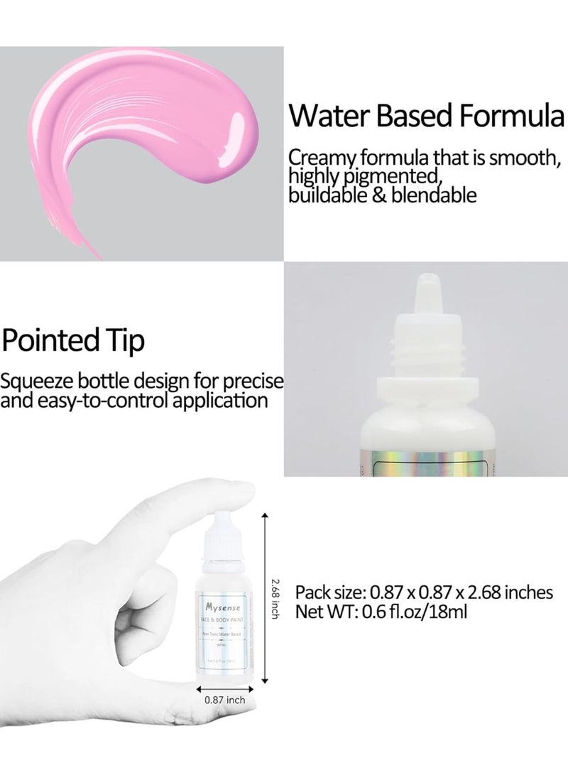 Mysense Mysense Pastel Pink Face Body Paint,Water Based Washable Cream Body Paint for Adults and Children,Pink Face Painting for Halloween Special Effects Cosplay Makeup,0.6oz - Image 2
