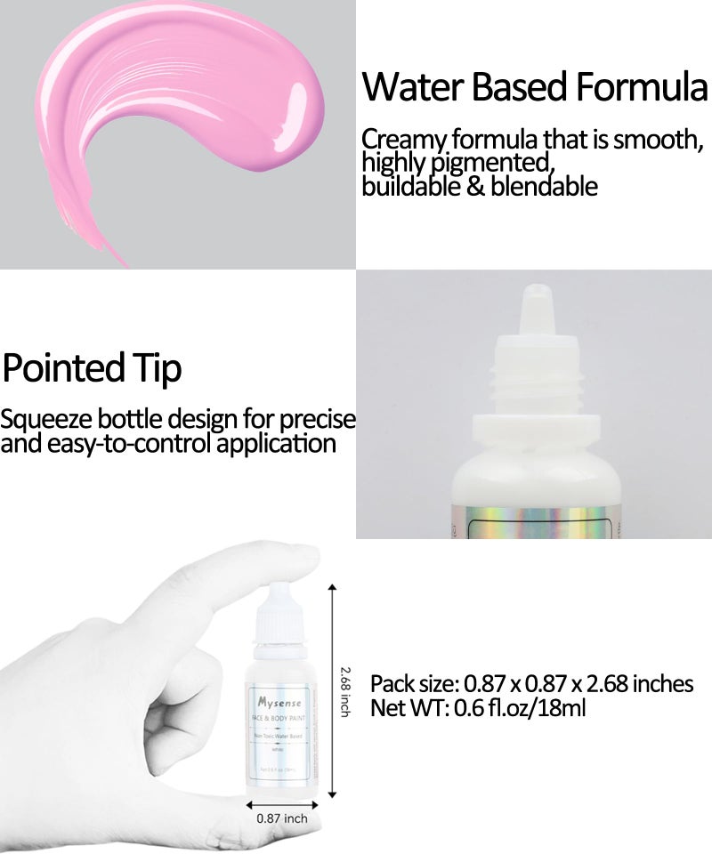 Mysense Pastel Pink Face Body Paint,Water Based Washable Cream Body Paint for Adults and Children,Pink Face Painting for Halloween Special Effects Cosplay Makeup,0.6oz - Image 2