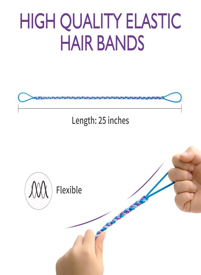 MoyRetty 25" Violet Spiral Hair Tie Sprots Ponytail Holders, Elastic Braided Hair Ties No Damage for women 1PC - Image 4