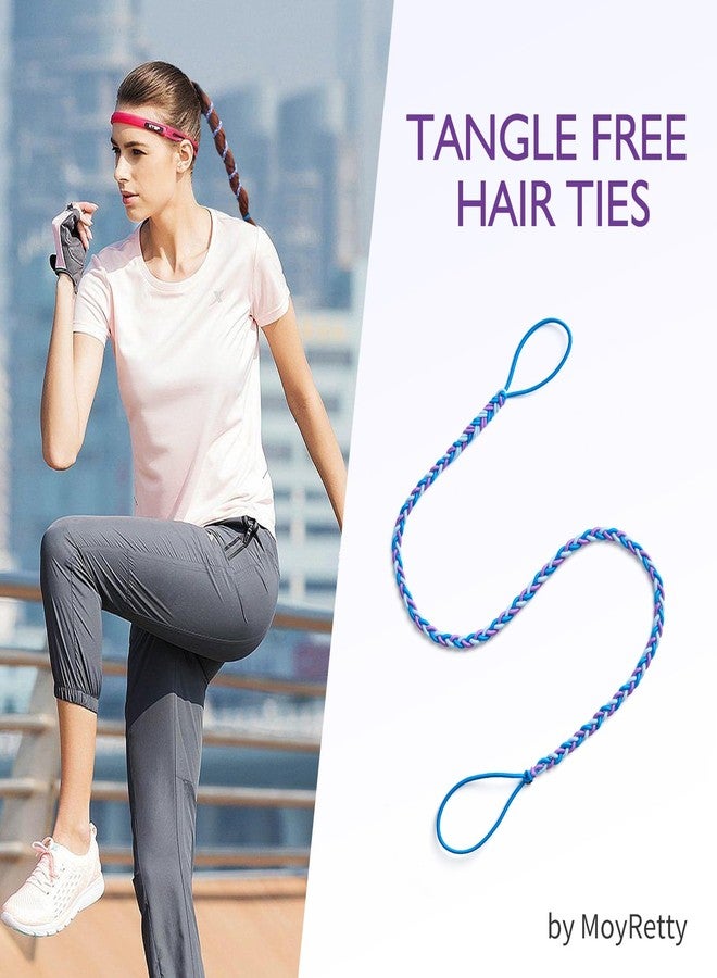 MoyRetty 25" Violet Spiral Hair Tie Sprots Ponytail Holders, Elastic Braided Hair Ties No Damage for women 1PC - Image 2