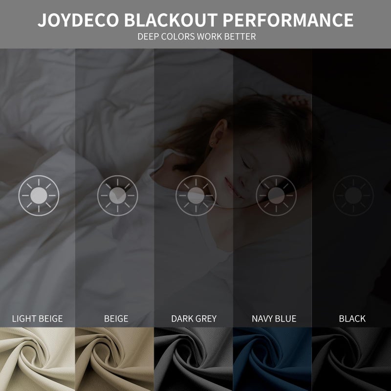 Joydeco الستائر Joydeco Blackout طولها 120 بوصة 2 بوصة 2 لوحات معزولة حرارية معزولة طويلة الستائر والستائر 2 الستائر بورغ لنافذة غرفة نوم غرفة المعيش - Image 2