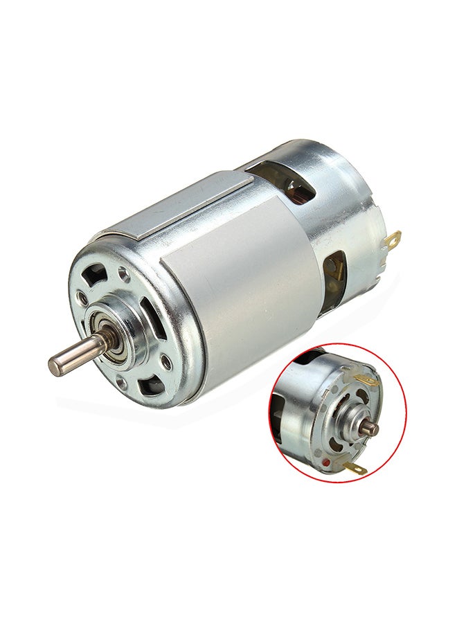 DC 12V-36V Ball Bearing Large Torque Low Noise DC Motor Silver 10x5x5centimeter - Image 3