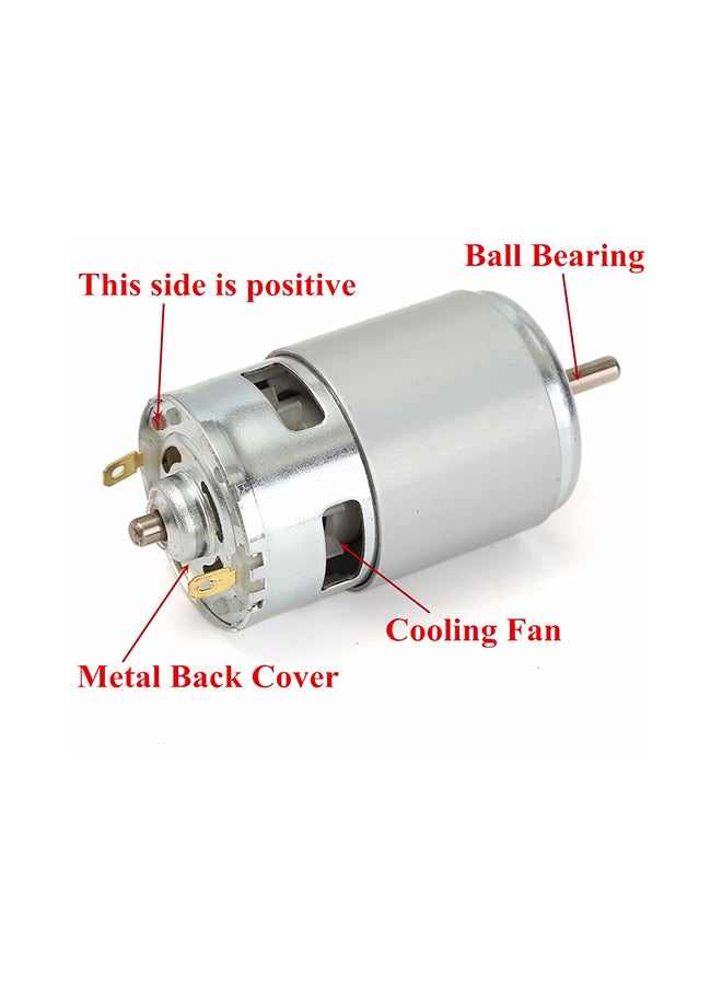 DC 12V-36V Ball Bearing Large Torque Low Noise DC Motor Silver 10x5x5centimeter - Image 2