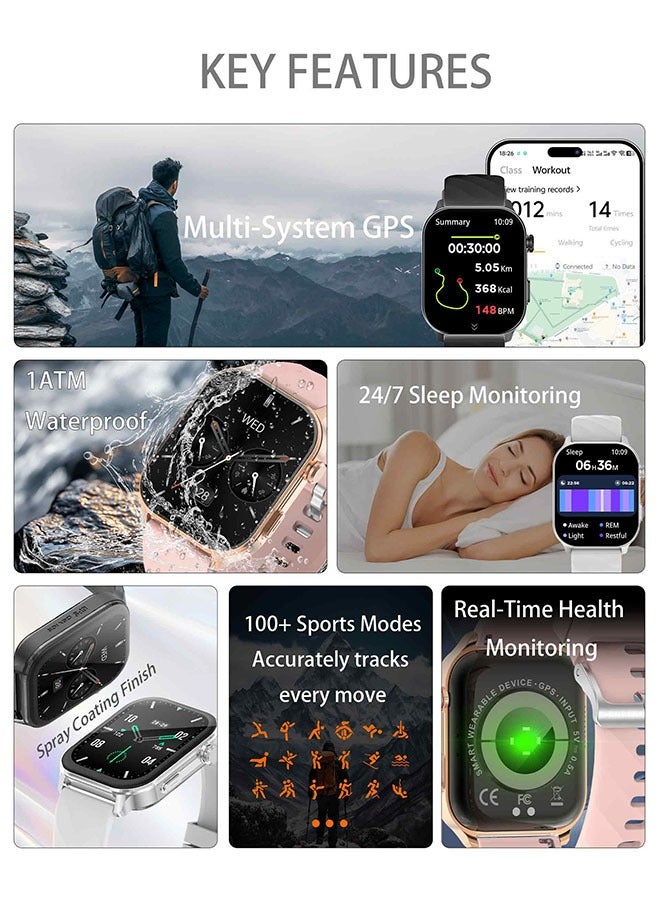 RollsTimi  Men's SmartWatch, 2.01-inch Full Screen, 1ATM Waterproof, Multi-System GPS Tracking, 24/7 Health Monitoring, 100+ Sports Modes, High Capacity Battery, Smart Sports Watch, EX300 Tape Silver - Image 2