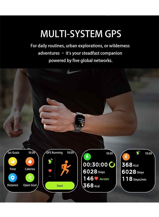 RollsTimi  Men's SmartWatch, 2.01-inch Full Screen, 1ATM Waterproof, Multi-System GPS Tracking, 24/7 Health Monitoring, 100+ Sports Modes, High Capacity Battery, Smart Sports Watch, EX300 Tape Silver - Image 4