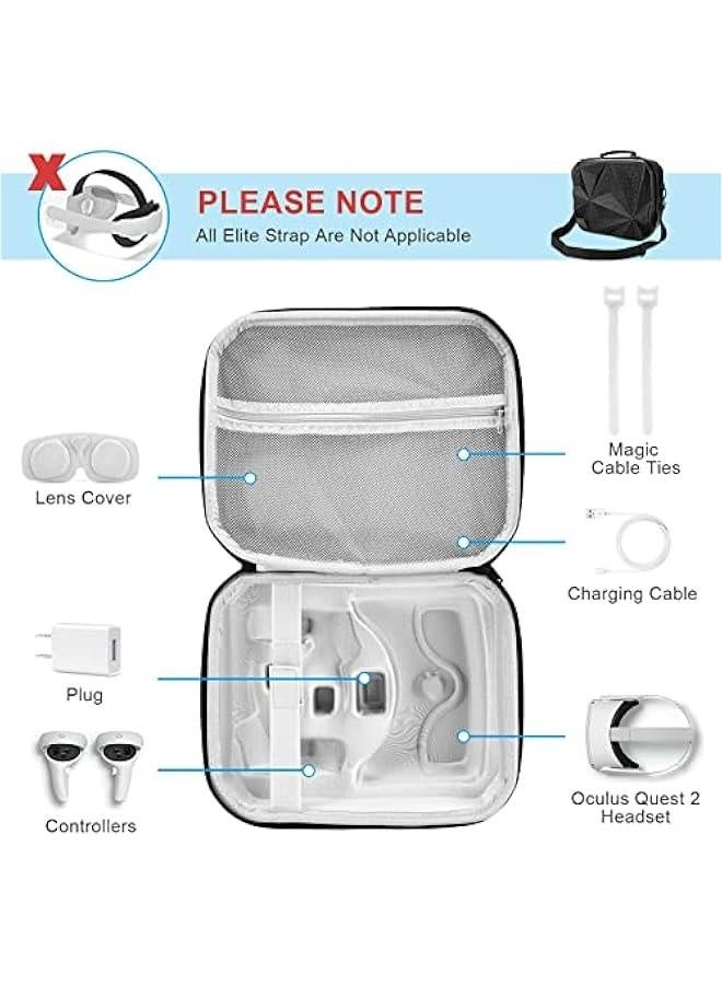 Case for Quest 2  Carrying Case for Quest 2 Hard Shell Travel Protective Case for VR Gaming Headset and Touch Controllers Carrying Bag with Lens Protector for Quest 2 Accessories - Image 4