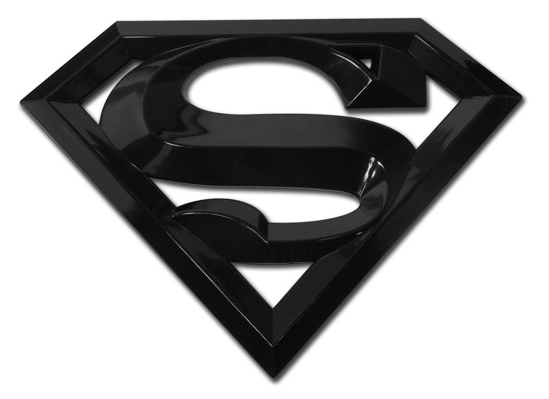 Elektroplate Officially Licensed DC Comics Superman Black All Metal Emblem for Cars, Trucks, and All Auto | Universal Fit at 4.2" x 3.0" | Weatherproof - Image 1