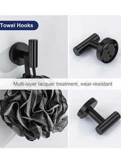 5 Piece Bathroom Hardware Set SUS304 Stainless Steel 24 Inch Bath Towel Bar Set, Round Bathroom Accessories Set Wall Mounted Bathroom Hardware Accessories Set (Black) - pzsku/Z17D16845E6DCC1C4E955Z/45/_/1734085587/0b341413-4d47-49bb-990d-043c7091ce8e