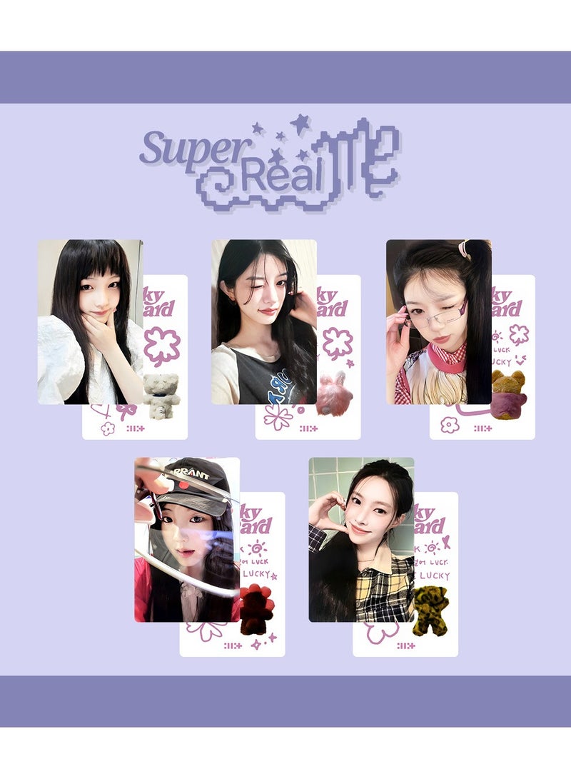 NIBEMINENT 5 Pcs Kpop ILLIT Super Real Me Lomo Cards Card For Fans Collection Gifts