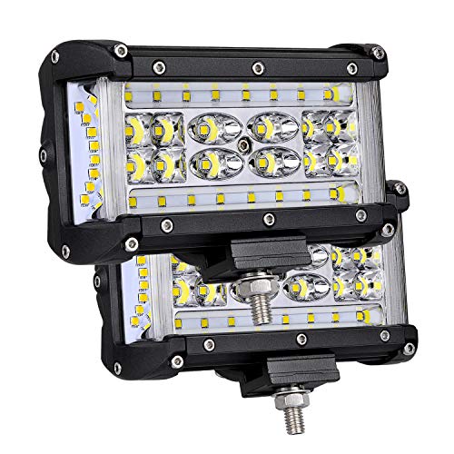 Muto-Beam Side Shooter LED Pod Lights, Muto-Beam 2PCS 5Inch Quad Row Light Pods LED Fog Lights Off Road Driving Lamps Spot Flood Combo Lamps Work Lights for Truck UTV ATV SUV Boat Tractor - Image 1