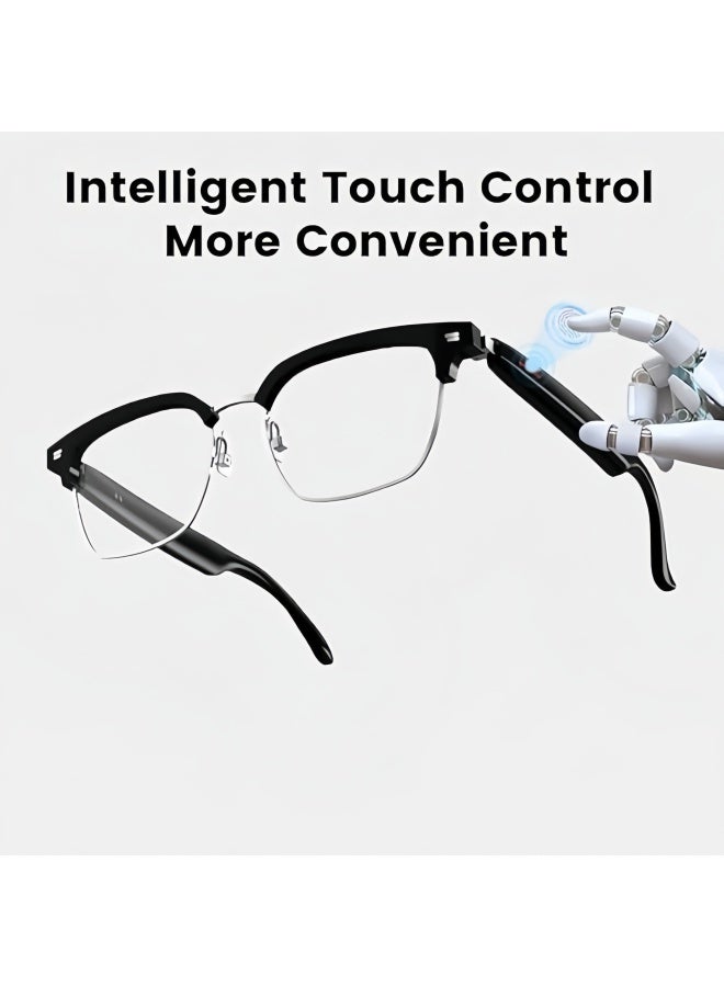 Lurette Smart Glasses, AI Real-time Translation with 144 languages, AI Bluetooth Audio Glasses with Speakers, Polarized UV Protection, Open Ear Sound, Touch Voice Assistant，Bluetooth 5.3 Anti-Blue Light Glasses for Men and Women - Black - Image 5