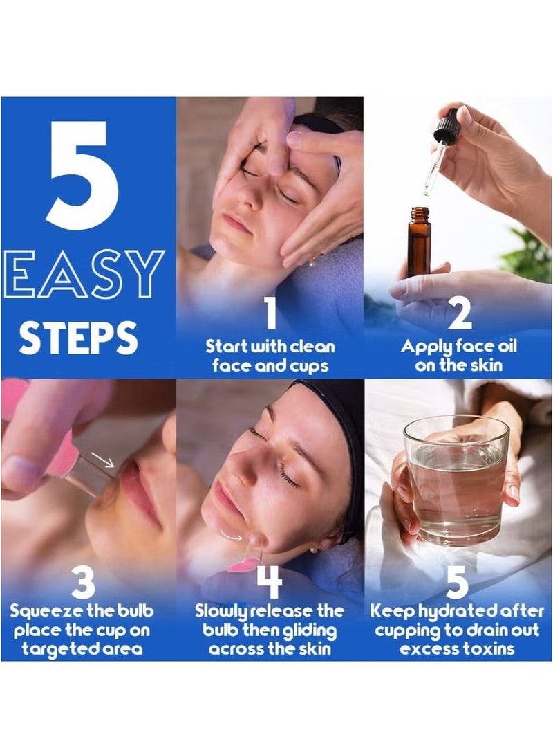 OMEVE 4 PCS Glass Facial Cupping Set, Cupping Therapy Set For Face,Body, Face Massage Kit For Anti Cellulite, Anti Wrinkle and Instantly Ageless Skin for Eyes, Face and Body - Image 3