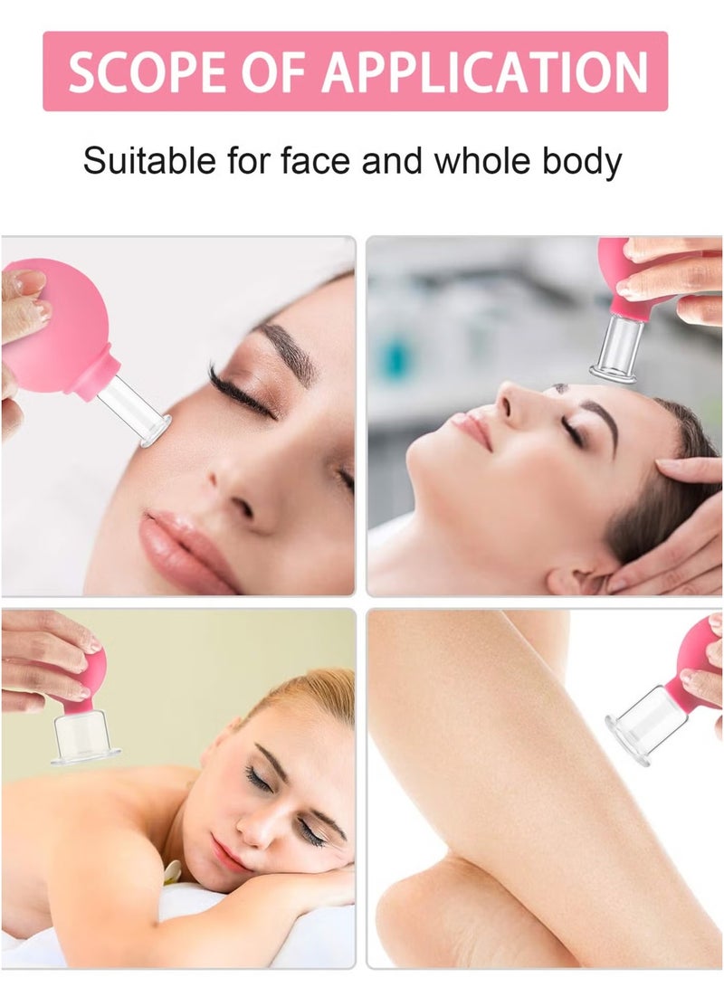 OMEVE 4 PCS Glass Facial Cupping Set, Cupping Therapy Set For Face,Body, Face Massage Kit For Anti Cellulite, Anti Wrinkle and Instantly Ageless Skin for Eyes, Face and Body - Image 4