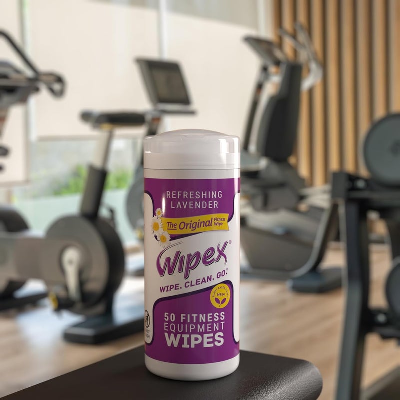 Wipex Original Fitness Equipment Wipes -EWG Verified - 50 Count Plant-Based No-Lint Cloth Gym Wipes for Workout Equipment, Yoga Mat Cleaner, Peloton Cleaner with Lavender Essential Oil & Vinegar, - Image 5
