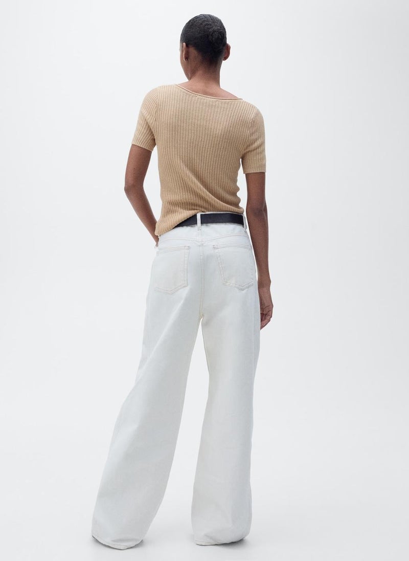 MANGO - Scoop Neck Knitted Top - Image 1