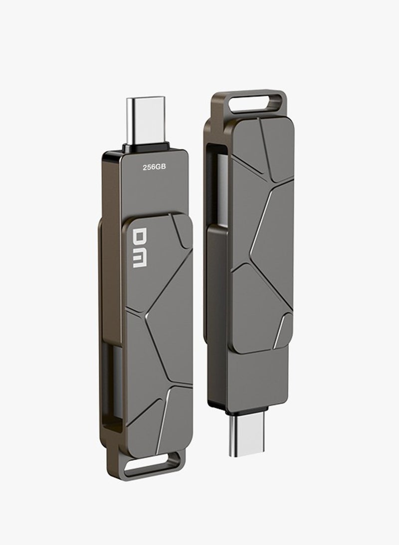 DM 256GB Type-C Flash Drive, 2-in-1 OTG USB 3.2 Dual-Port Memory Stick, High-Speed 100 MBPS Transfer, Metal Body for Durability, Keychain Included, Ideal for Android, iOS, Laptops u0026 Tablets - Image 2
