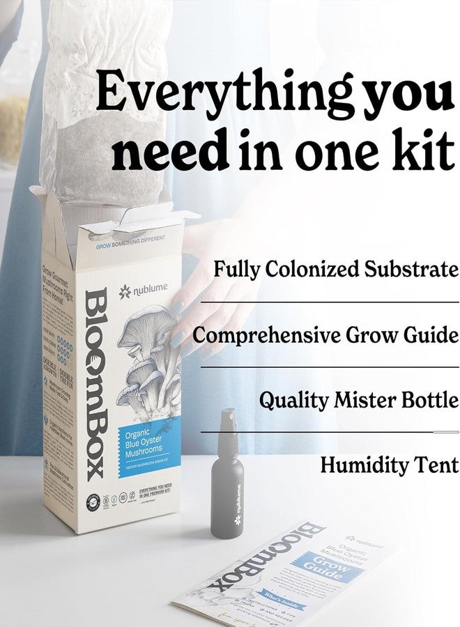 NuBlume Blue Oyster Mushroom Grow Kit - Ready-to-Fruit Indoor DIY Mushroom Kit - Grow Mushrooms at Home in 7-10 Days - Easy Gourmet Umami - Culinary Grade - BloomBox Promise - Image 5