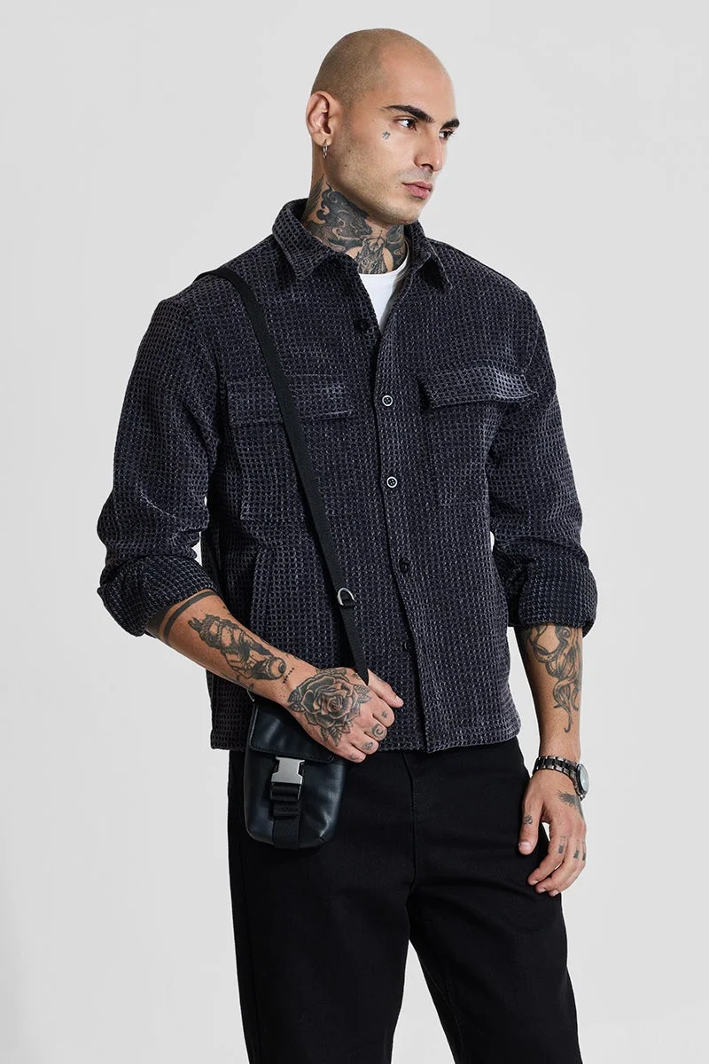 SNITCH Textured Double Pocket Overshirt