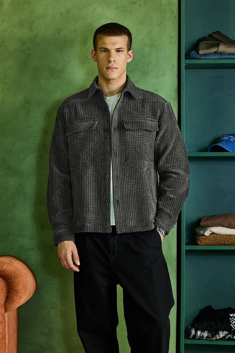SNITCH Textured Double Pocket Overshirt