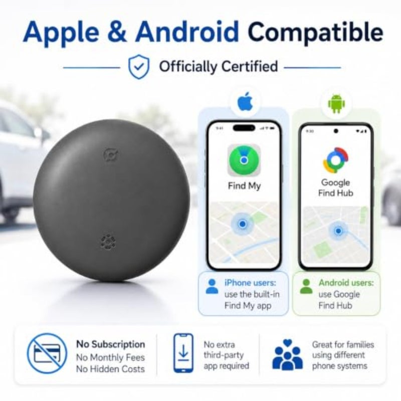 Bluetooth Car Finder, Magnetic Tracker for Android and iOS ABS Plastic, Black Reusable, Strong Magnet, 1 Pack - Image 2
