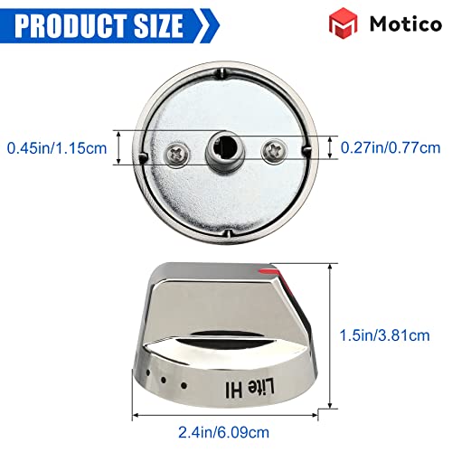 M Motico Upgraded DG64-00473A Top Burner Dial Knobs Compatible with Samsung Range Oven Gas Range Replacement NX58F5700WS NX58H5600SS NX58H5650WS NX58J7750SS (5 Pcs) - Image 2