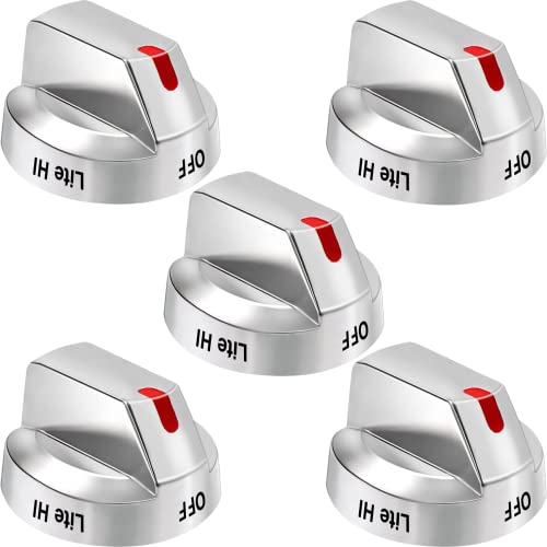 M Motico Upgraded DG64-00473A Top Burner Dial Knobs Compatible with Samsung Range Oven Gas Range Replacement NX58F5700WS NX58H5600SS NX58H5650WS NX58J7750SS (5 Pcs) - Image 1