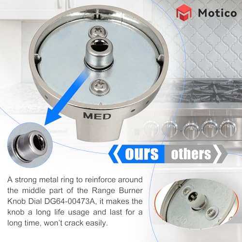 M Motico Upgraded DG64-00473A Top Burner Dial Knobs Compatible with Samsung Range Oven Gas Range Replacement NX58F5700WS NX58H5600SS NX58H5650WS NX58J7750SS (5 Pcs) - Image 3