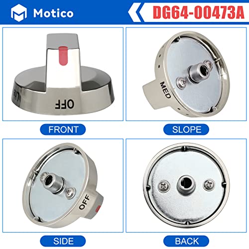 M Motico Upgraded DG64-00473A Top Burner Dial Knobs Compatible with Samsung Range Oven Gas Range Replacement NX58F5700WS NX58H5600SS NX58H5650WS NX58J7750SS (5 Pcs) - Image 4