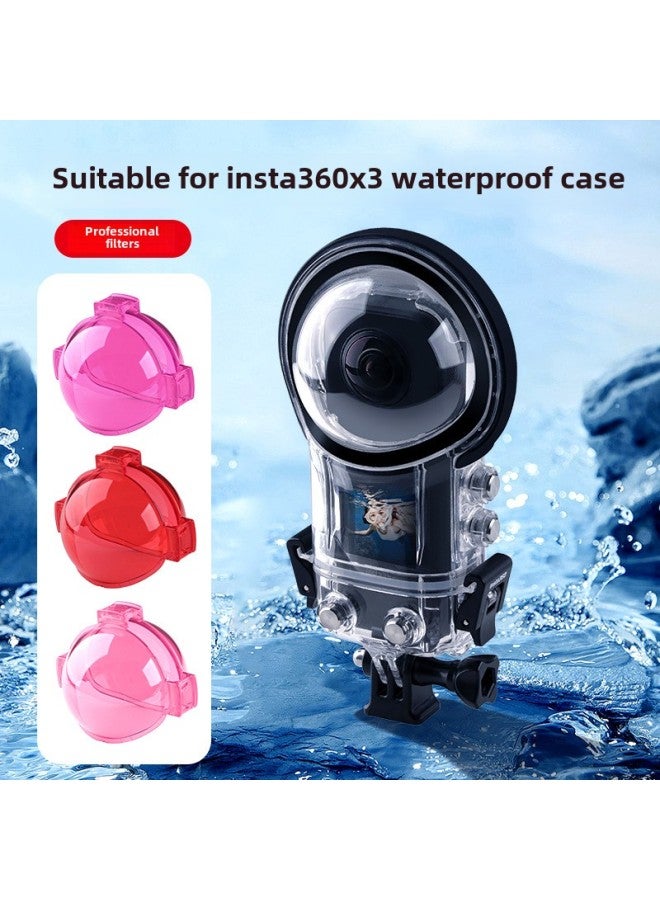 Suitable For Insta360x3 Original Waterproof Shell Diving Filter Suit Red Purple Pink Diving Filter Cover-Color:Purple  - Image 2