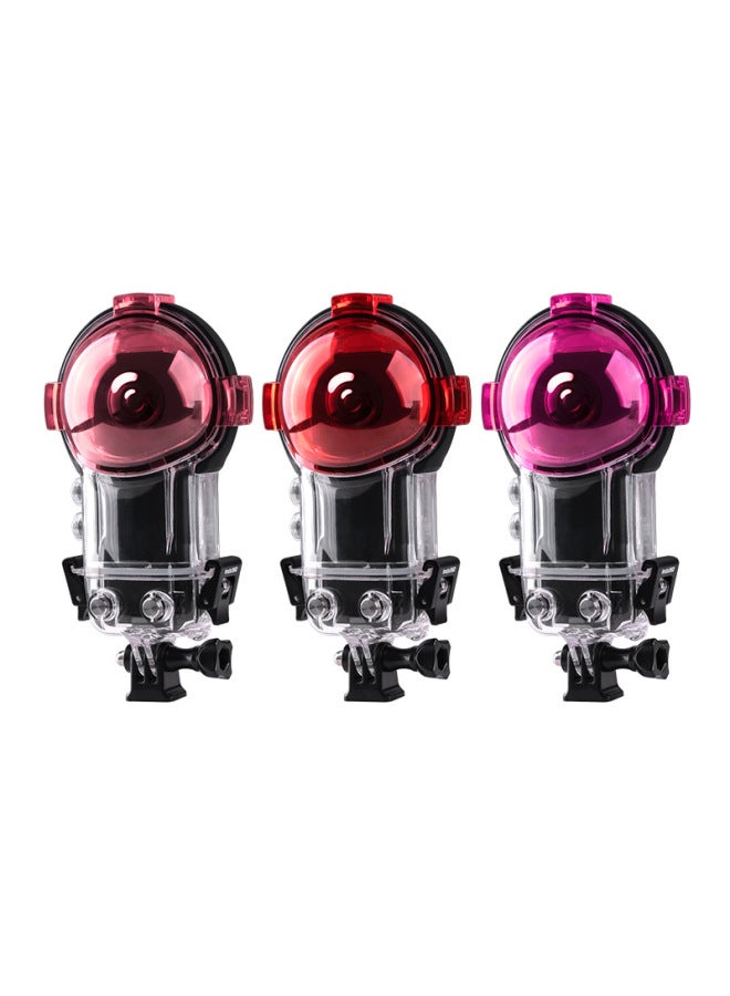 Suitable For Insta360x3 Original Waterproof Shell Diving Filter Suit Red Purple Pink Diving Filter Cover-Color:Purple  - Image 5