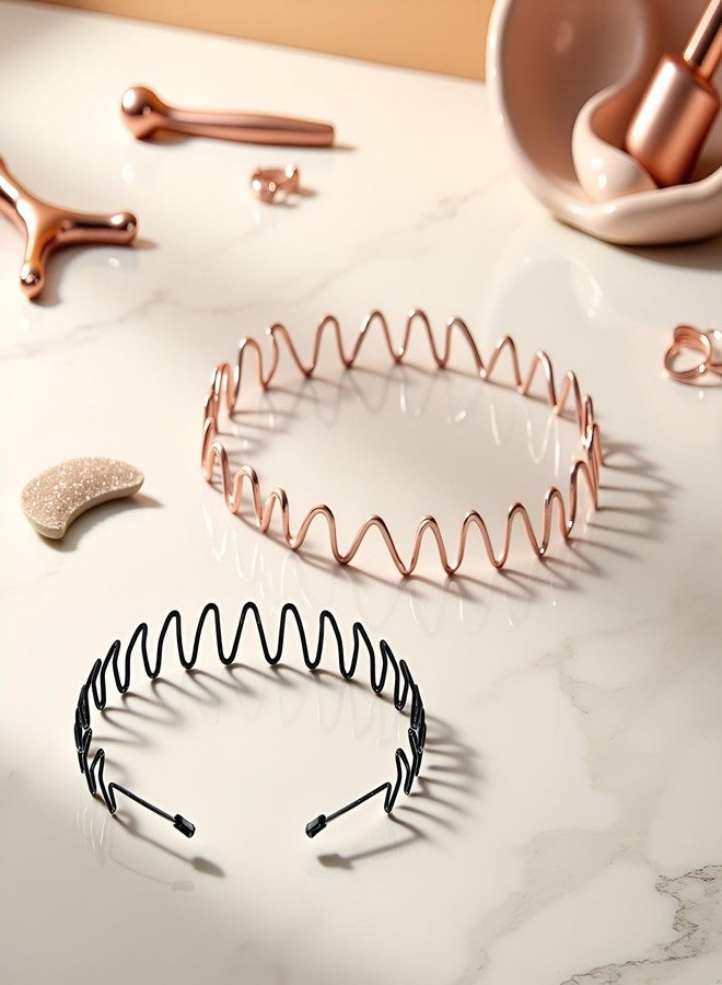 WaigN Black Fashion Metal Wavy Headband Reusable Hair Band Hoop Party Hairpins Headwear Hair Accessories 4 Durable and Deft, Men Women's Fashion Headbands - Image 3